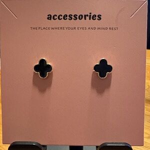 Black Clover Stud Earrings